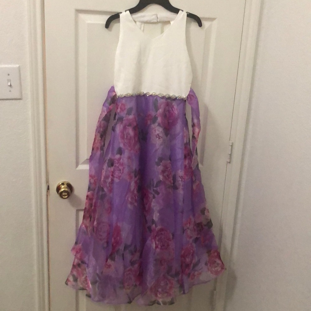 Rare Editions Big Girls Floral Organza Dress - Picture 2 of 11